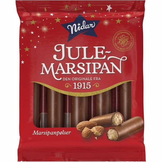 Nidar Christmas marzipan sticks 5 pcs 110 grams (Marsipanpølser)