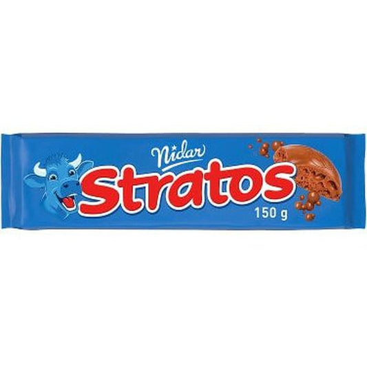 Stratos milk chocolate with air bubbles 150 gram Norwegian Foodstore